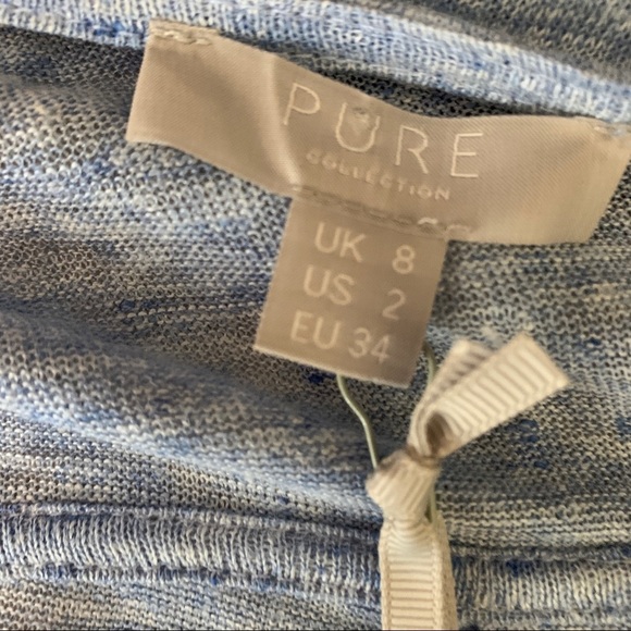 Pure Collection Blue Linen Longline Cardigan NWT - Picture 4 of 6